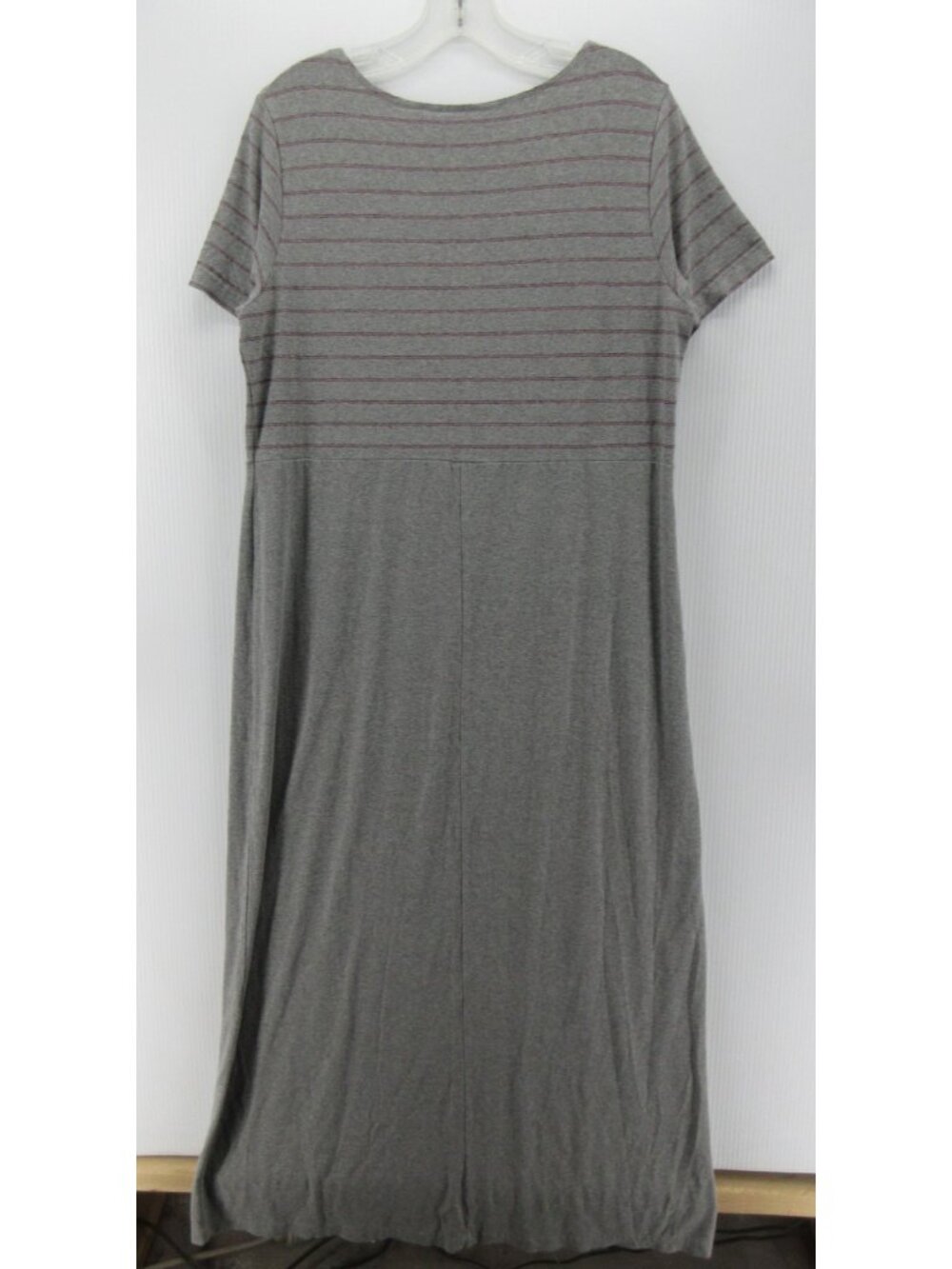 VINTAGE LL Bean Dress Large Shirt Maxi Striped Pullover Stretch Knit - Picture 7 of 10